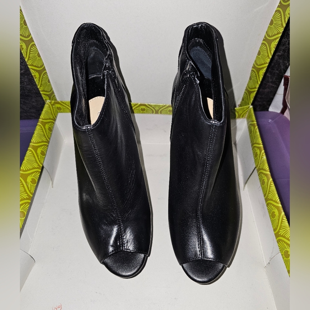 Gianni Bini Black Peep-Toe Ankle Booties